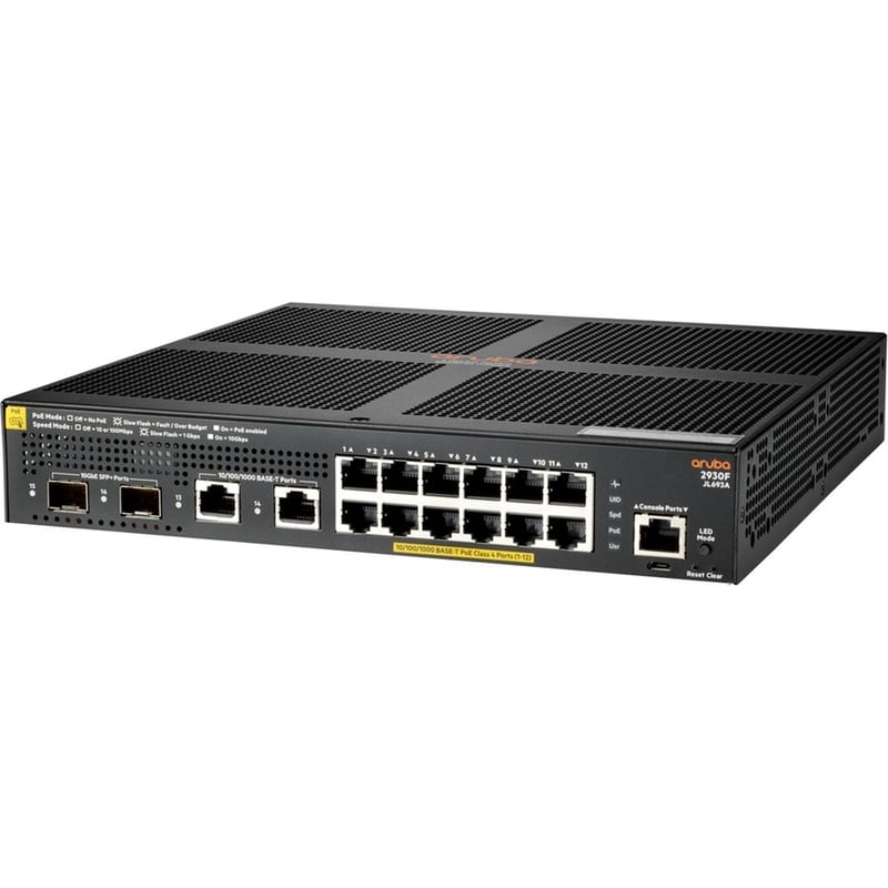HPE 2930F 12G PoE+ 2G/2SFP+ Switch - Thumbnail 2