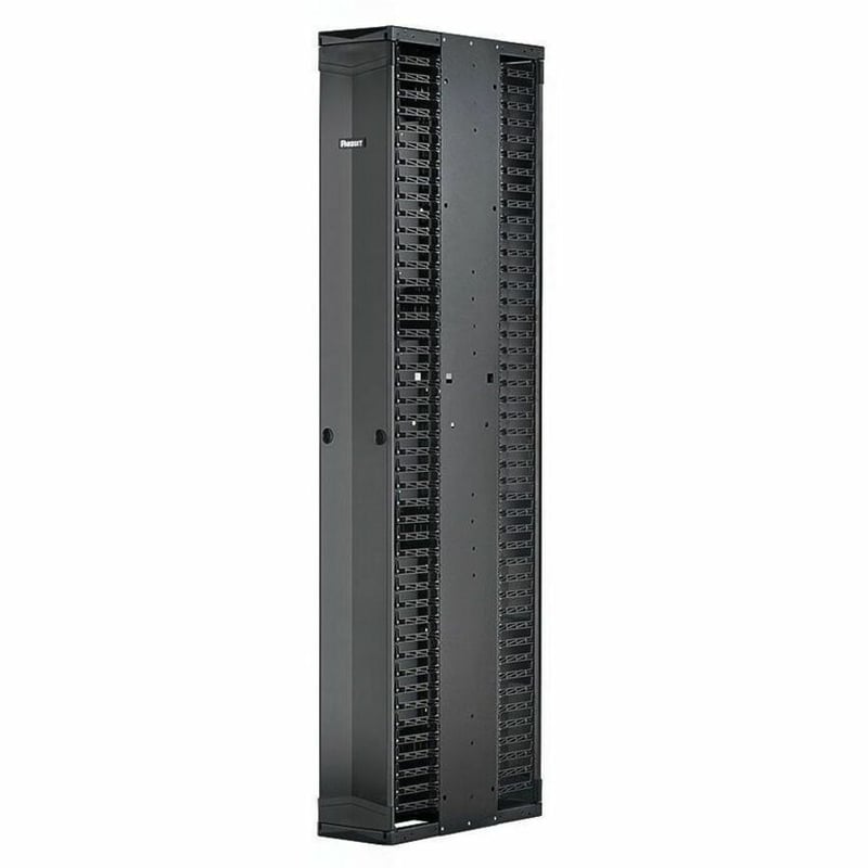 Panduit PE2V Vertical Dual-Sided Manager, 1 Door, 52RU, 8 in. Wide, Black