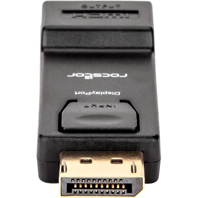 Rocstor Premium DisplayPort to HDMI Video Adapter Converter - M/F - 1 x HDMI Female - 1 x DisplayPort Male - Gold Platted Connectors - Black - ADAPTER CONVERTER Male/Female - Thumbnail 1