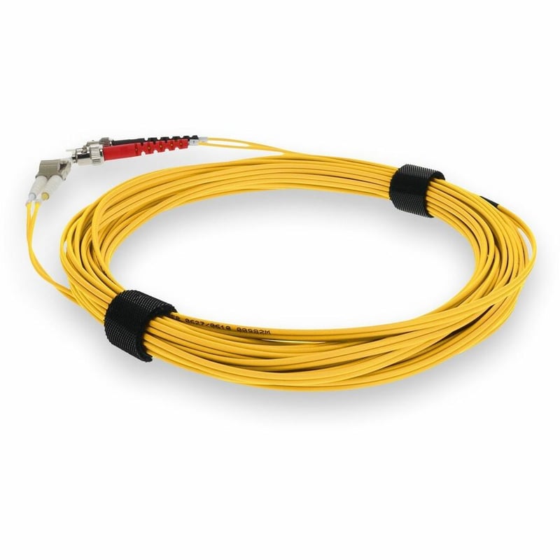 AddOn 1m ST to LC Yellow OM4 Duplex OFNR (Riser-Rated) TAA Fiber Patch Cable - Thumbnail 3