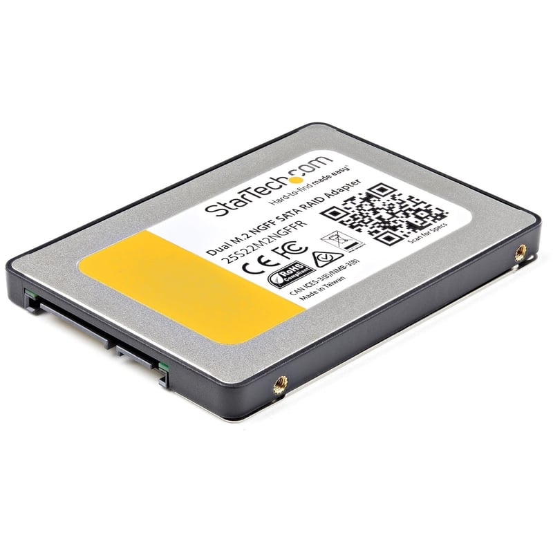 StarTech.com Dual M.2 SATA Adapter with RAID - 2x M.2 SSDs to 2.5in SATA (6Gbps) RAID Adapter Converter with TRIM Support - Thumbnail 1
