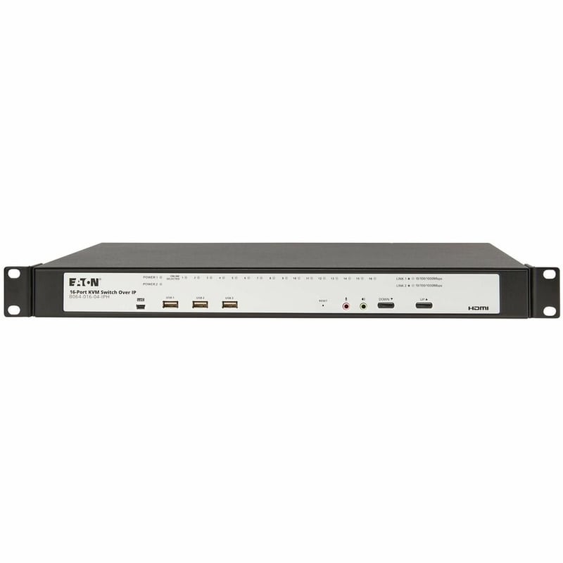 Eaton 16-Port Cat5e KVM over IP Switch - Virtual Media, 4 Users (Remote + 1 Local Port), HDMI Output, 1U Rack-Mount, TAA - Thumbnail 5