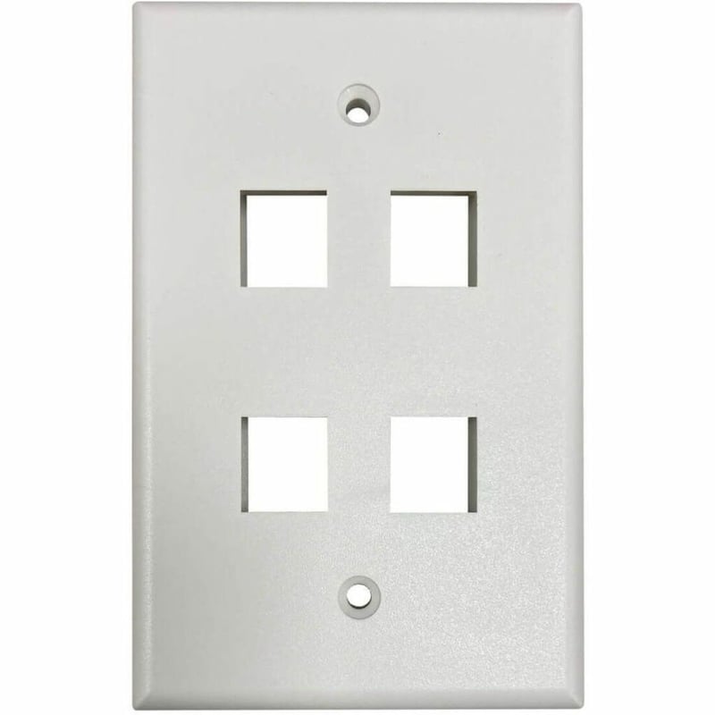 Tripp Lite by Eaton Safe-IT 4-Port Single-Gang Keystone Wall Plate, Antibacterial, Ivory Matte, TAA - Thumbnail 1