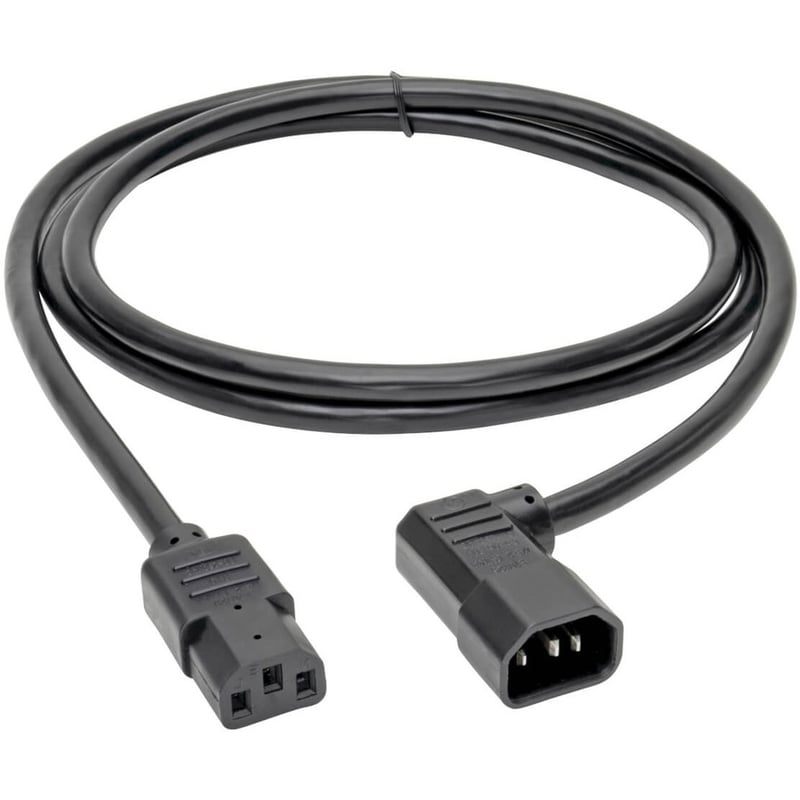 Eaton Tripp Lite Series Heavy-Duty PDU Power Cord, C13 to Left-Angle C14 - 15A, 250V, 14 AWG, 6 ft. (1.83 m), Black - Thumbnail 2