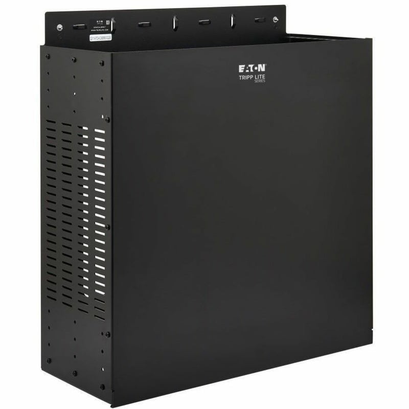Tripp Lite by Eaton SmartRack 4U Low-Profile Vertical-Mount Vented Wall-Mount Mini Rack Enclosure, Black - Thumbnail 1