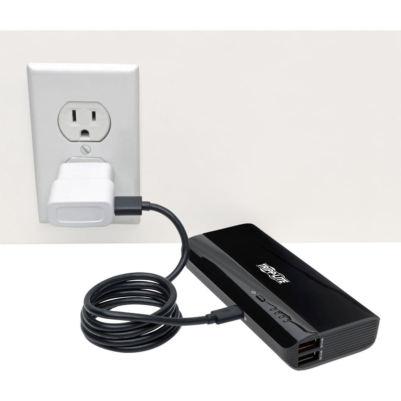 Tripp Lite by Eaton Portable Charger - 2x USB-A 12,000mAh Power Bank Lithium-Ion Auto Sensing Black - Thumbnail 3