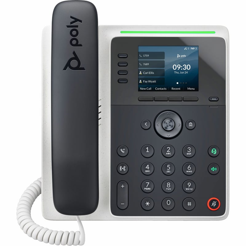Poly Edge E220 IP Phone - Corded - Corded/Cordless - Bluetooth - Desktop, Wall Mountable - Black - Thumbnail 1