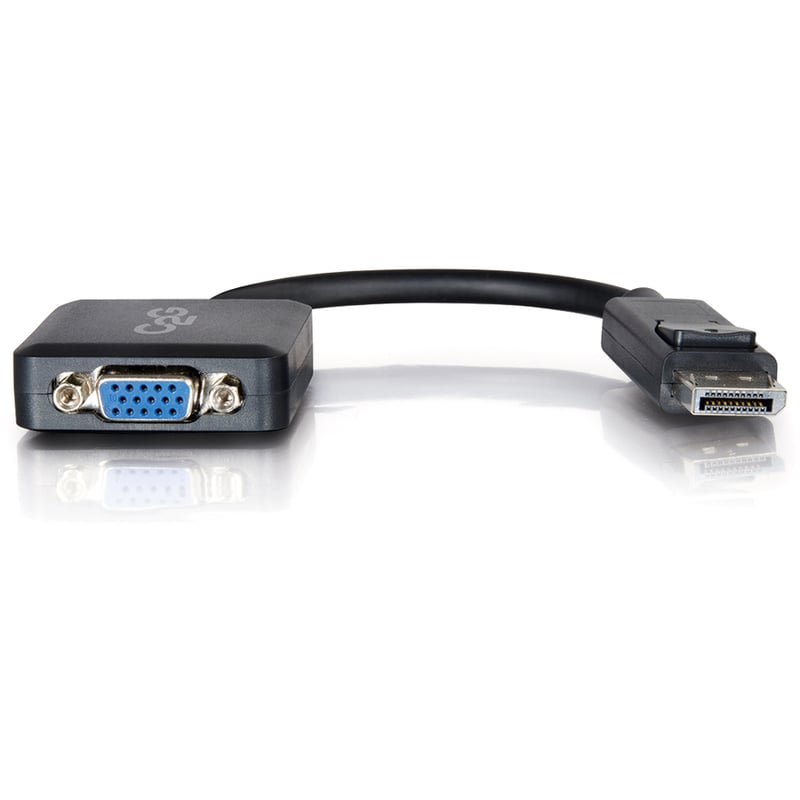 C2G 8in DisplayPort to VGA Adapter - DP to VGA Adapter Converter - Black - M/F - Thumbnail 2