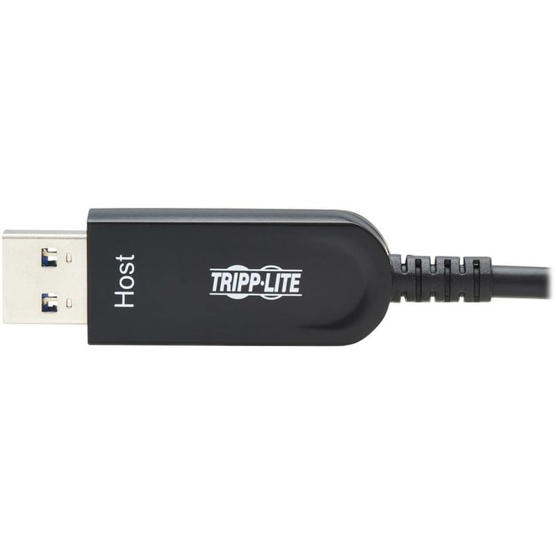 Tripp Lite by Eaton USB-A to USB-C AOC Cable (M/M) - USB 3.2 Gen 2 (10Gbps) Plenum-Rated Fiber Active Optical - Data Only Black 30 m (98 ft.) - Thumbnail 3