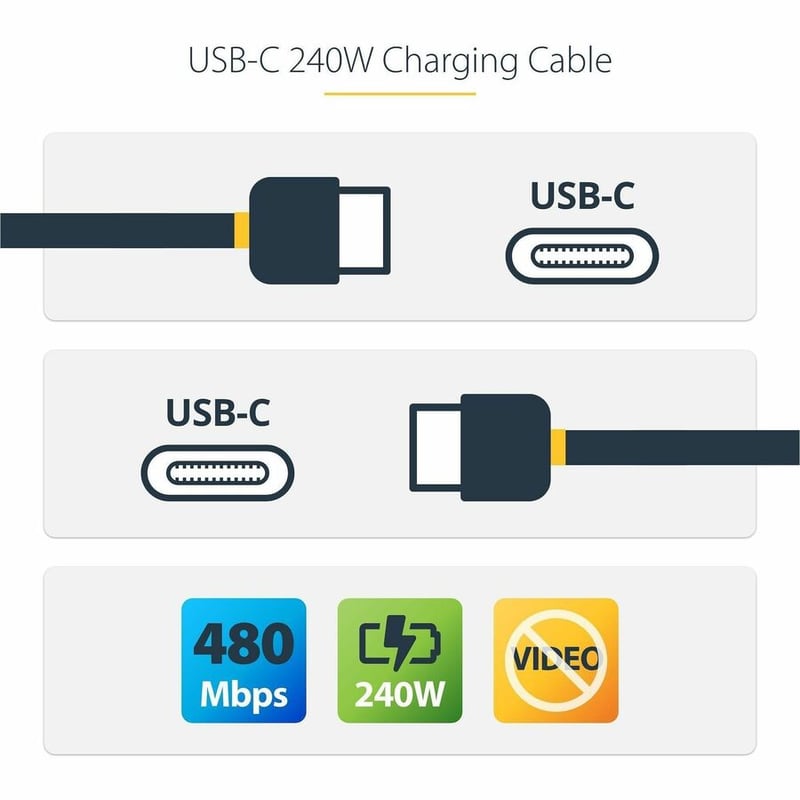 USB-C CABLE USB-IF CERTIFIED 240W PD EPR/TYPE-C CHARGER CORD - Thumbnail 3