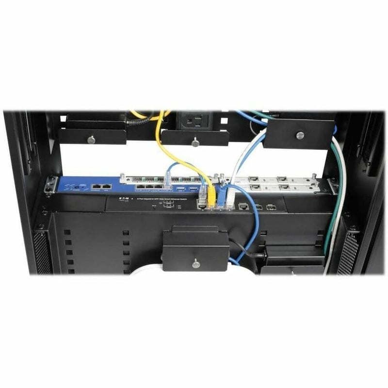 Tripp Lite by Eaton SmartRack 5U Low-Profile Vertical-Mount Switch-Depth Wall-Mount Structured Wiring Enclosure Adjustable Equipment Brackets - Thumbnail 3