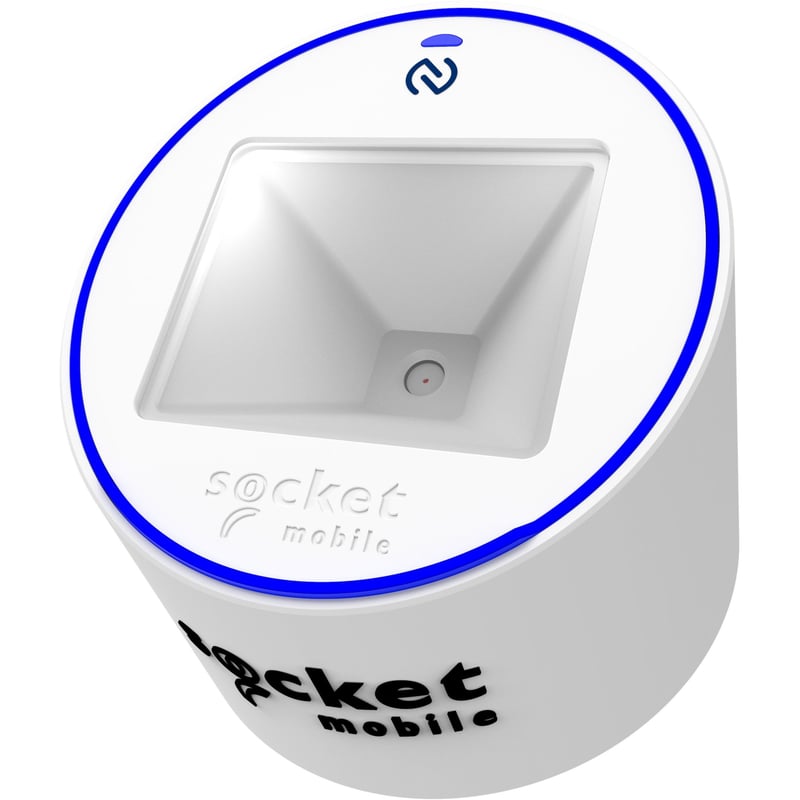 Socket Mobile S370 Universal NFC & QR Code Mobile Wallet Reader, White - Thumbnail 1