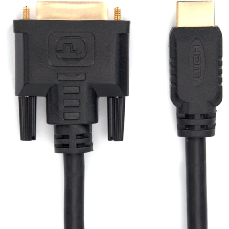 Rocstor Premium HDMI to DVI-D Cable - M/M - 10 ft - 1 x DVI-D Male - 1 x Male HDMI - Gold-plated Contacts - Black - Thumbnail 2