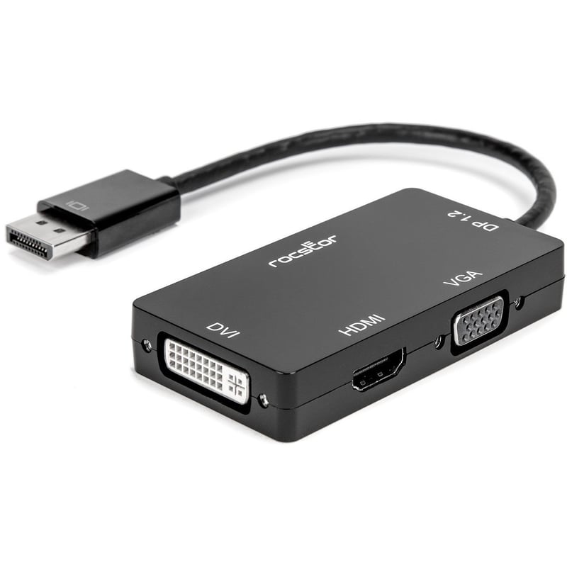 Rocstor Premium 3-in-1 DisplayPort to HDMI (4K), VGA, or DVI Converter Adapter - Thumbnail 1