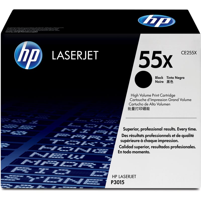 HP 55X (CE255X) Original Laser Toner Cartridge - Single Pack - Black - 1 Each - Thumbnail 1