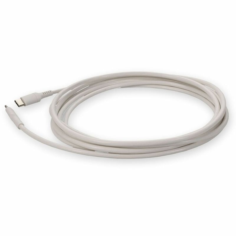 AddOn 3.0m (9.8ft) USB C Male to USB C Male USB 2.0 Sync and Charge White Cable - Thumbnail 2