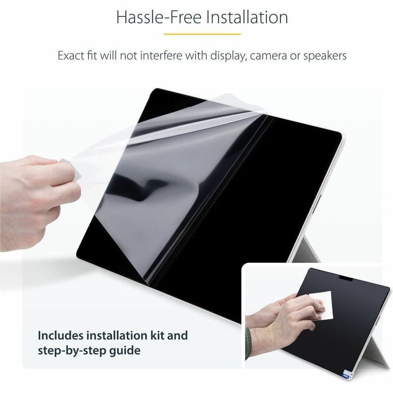 StarTech.com 4-Way Privacy Screen For 13-inch Surface Pro 8/9/X Laptop, For Portrait/Landscape, Touch-Enabled, +/- 30 Deg. View, Matte - Thumbnail 3