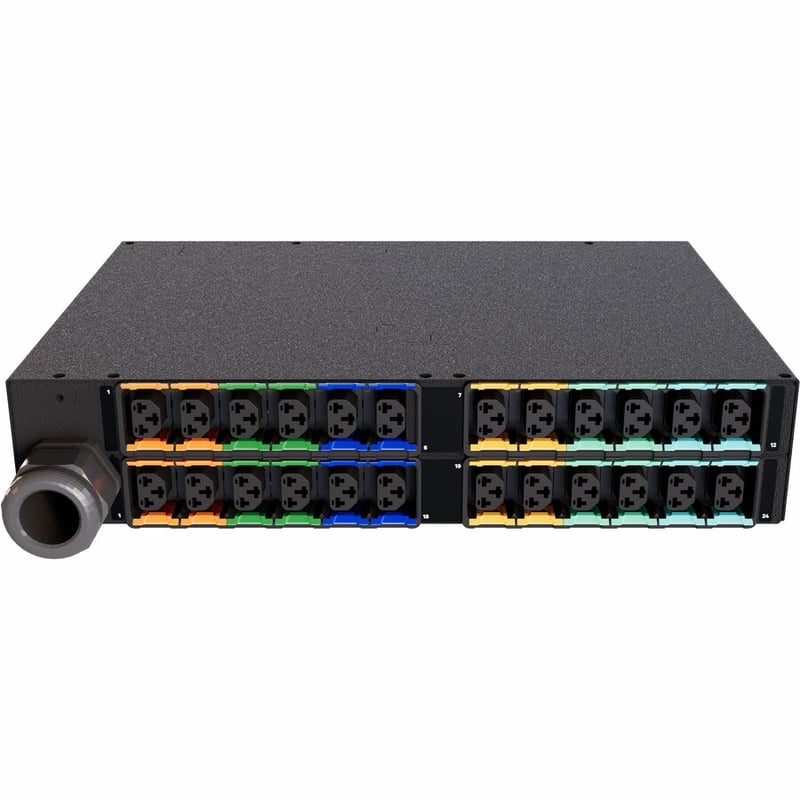 Vertiv PowerIT VP7U62A2 Switched Outlet Level Monitoring HD rPDU, Horizontal, Three Phase, 24 Combination C13/C19 Outlets, 60/63A, 240/415V WYE, 2U - Thumbnail 4