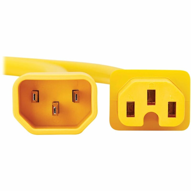 Eaton Tripp Lite Series Power Cord C14 to C15 - Heavy-Duty, 15A, 250V, 14 AWG, 10 ft. (3.1 m), Yellow - Thumbnail 3