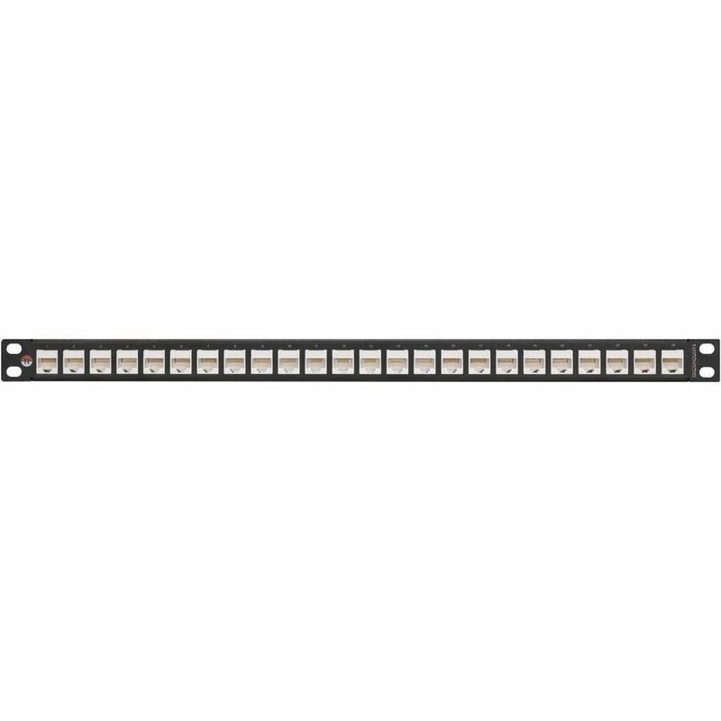 PATCHPANEL 24 PORT - 2/3U - BLA FRAME - WHITE COUPLERS - Thumbnail 2