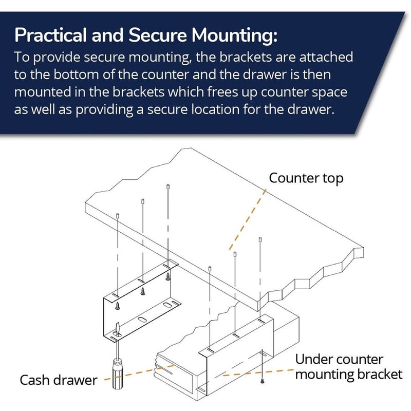 apg Mounting Bracket |Under Counter|for Classic Standard & Series 4000 Cash Drawer - Thumbnail 3