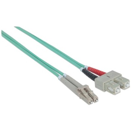 Intellinet Network Solutions Fiber Optic Patch Cable, LC/SC, OM3, 50/125, Multimode, Duplex, Aqua, 10 ft (3 m) - Thumbnail 2