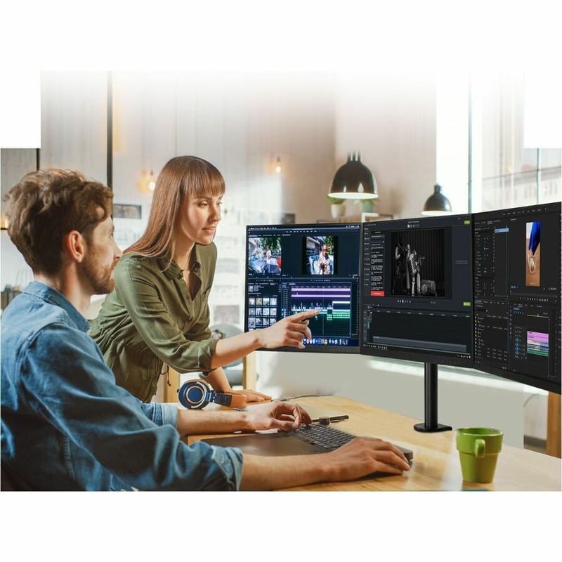 SIIG Articulating Triple Monitor Desk Mount - 13" to 27" - Thumbnail 3