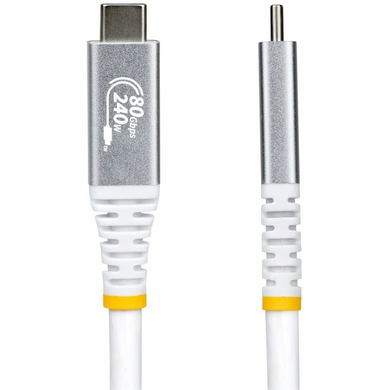 5FT USB4 CABLE WHITE USB-IF CERTIFIED 8K120/DP2.1/240W/80GBPS - Thumbnail 4