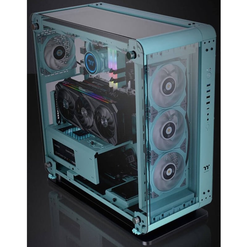 Thermaltake Core P6 Tempered Glass Turquoise Mid Tower Chassis - Thumbnail 4