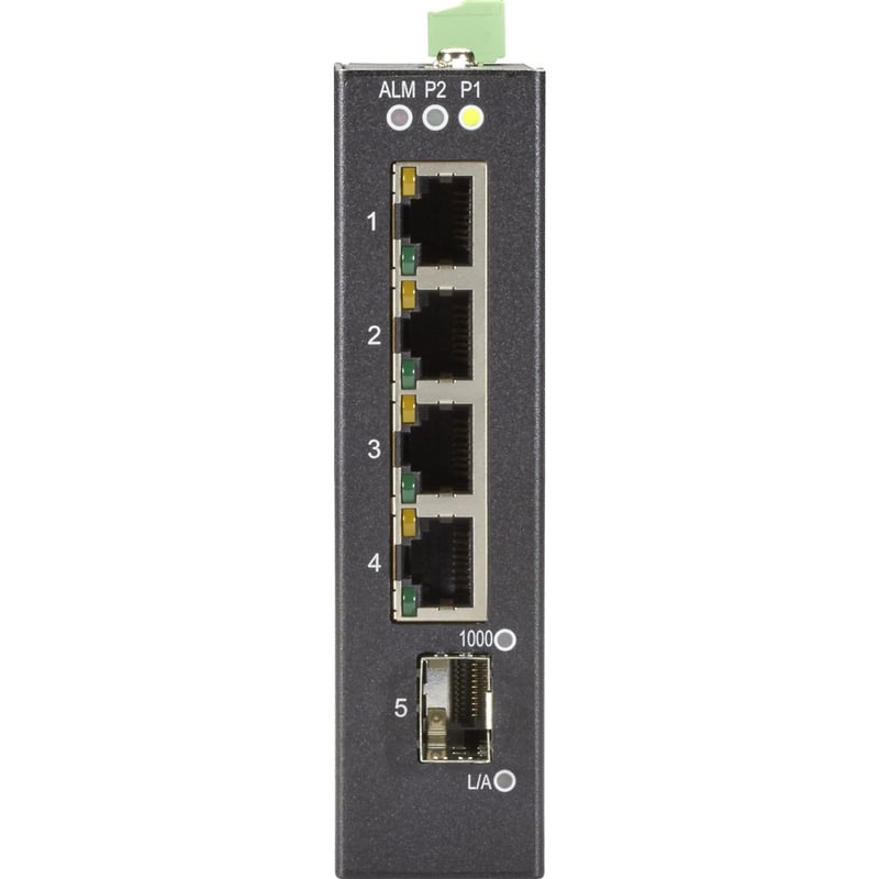 Black Box Industrial Gigabit Ethernet Switch - Extreme Temperature, 5-Port - Thumbnail 2