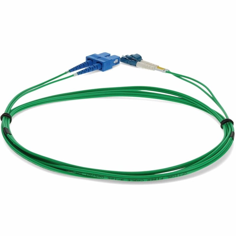 AddOn 2m SC to LC Green OS2 Duplex OFNR (Riser-Rated) SMF Fiber Patch Cable - Thumbnail 4