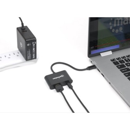 USB-C to HDMI and USB-C (inc Power Delivery), 4K@60Hz, 19.5cm, Black, Power Delivery to USB-C Port (60W), Male to Females, Lifetime Warranty, Equivalent to CDP2HDUCP - Thumbnail 5