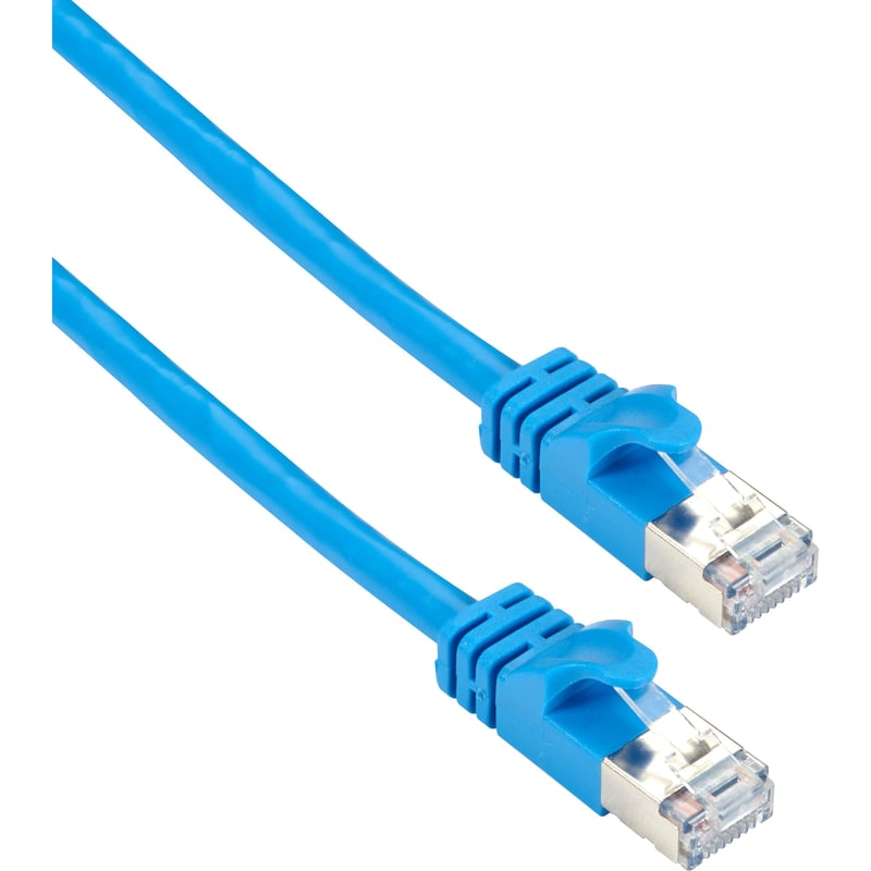 Black Box CAT6A 500-MHz STR Patch CBL Slim Molded Snagless Boot - F/UTP, CM PVC, BL, 20FT - Thumbnail 1