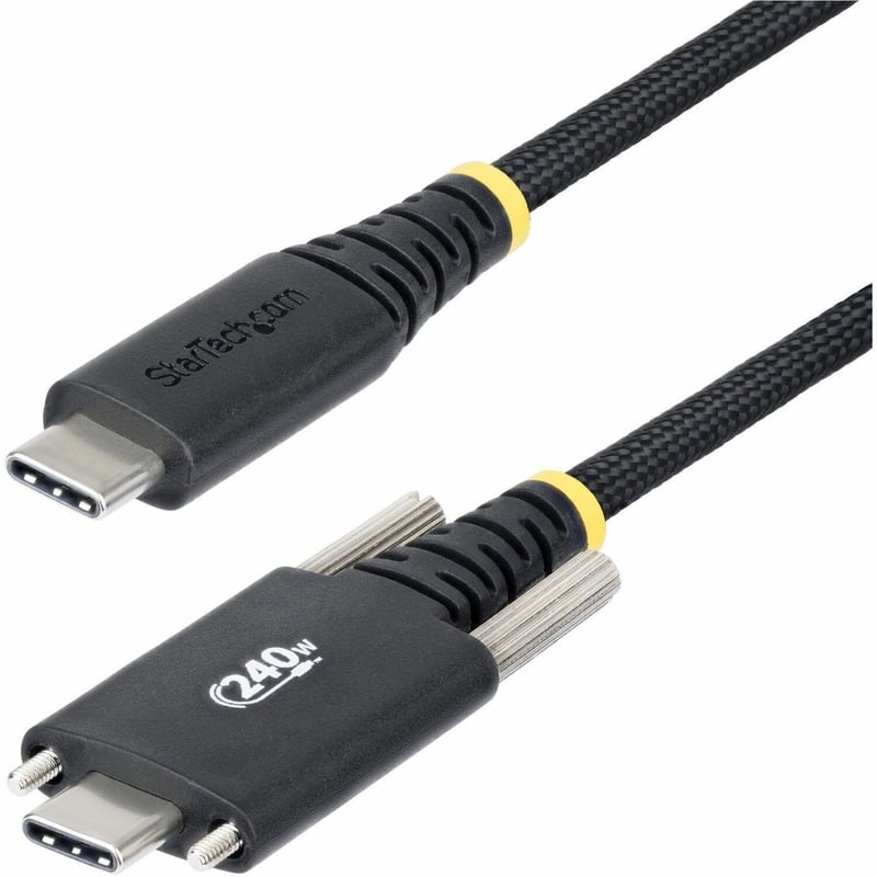10FT USB-C CABLE USB-IF 240W PD/RUGGED/SIDE LOCKING SCREWS - Thumbnail 1