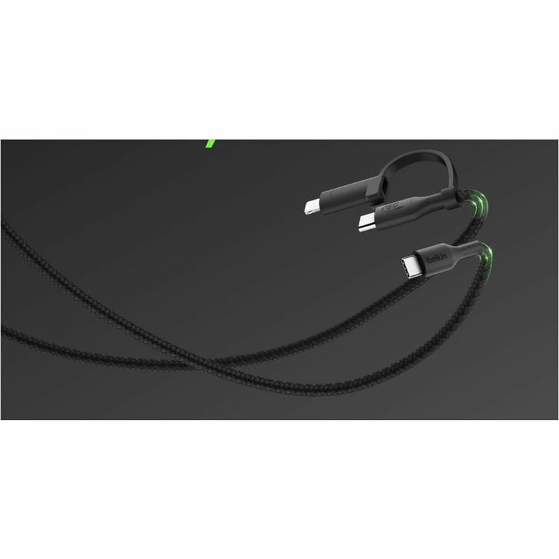 BRAIDED PCR 2-IN-1 USB-C TO LTG CABLE 60W 1.5M BLACK - Thumbnail 5