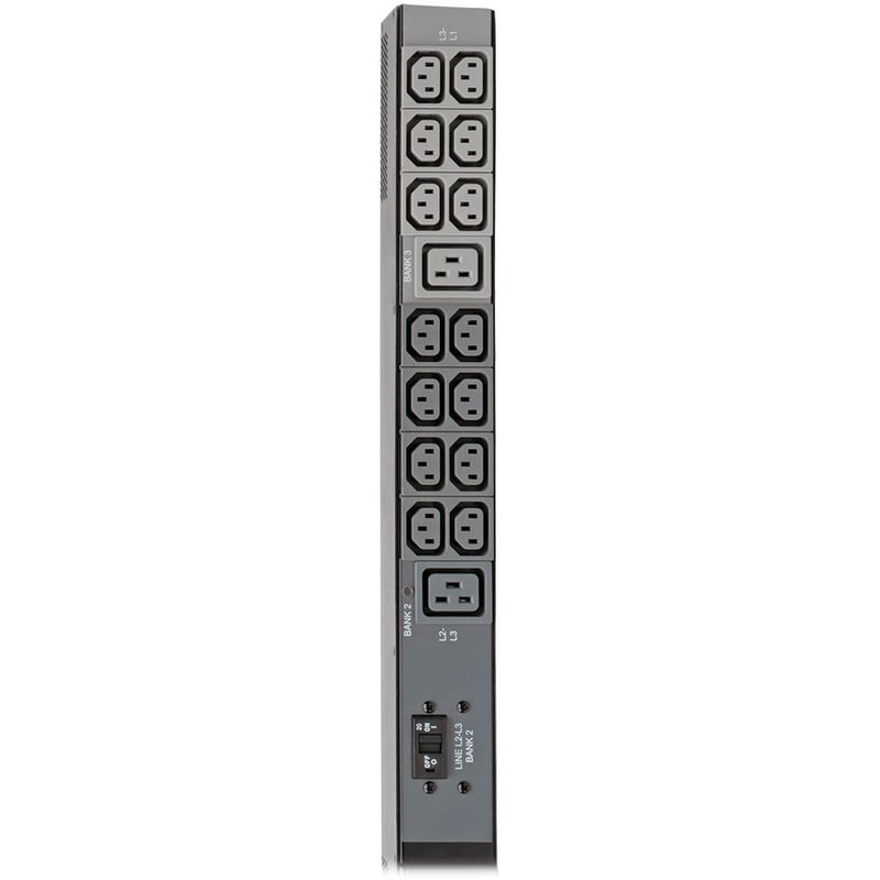 Tripp Lite by Eaton 14.5kW 200-240V 3PH Monitored PDU - LX Interface, Gigabit, 48 Outlets, Hubbell CS8365C Input, LCD, 1.8 m Cord, 0U 1.8 m Height, TAA - Thumbnail 3