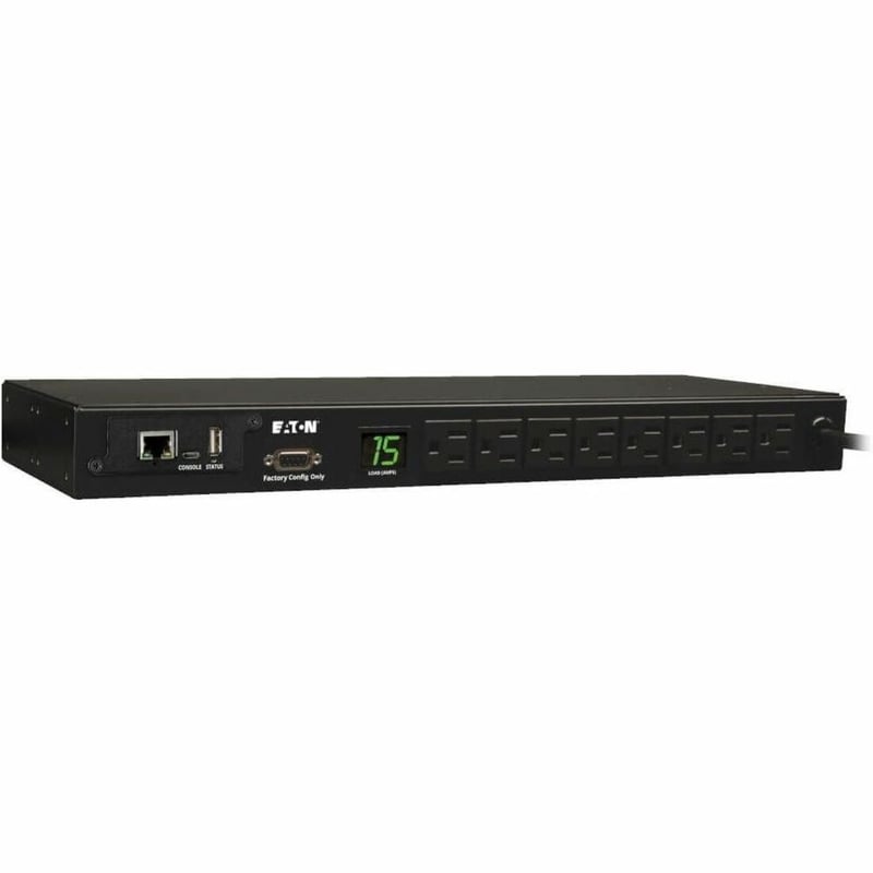 Tripp Lite by Eaton PDU 1.4kW Single-Phase Monitored PDU with LX Platform Interface 120V Outlets (8 5-15R) 5-15P 12 ft. (3.66 m) Cord 1U Rack-Mount TAA - Thumbnail 1