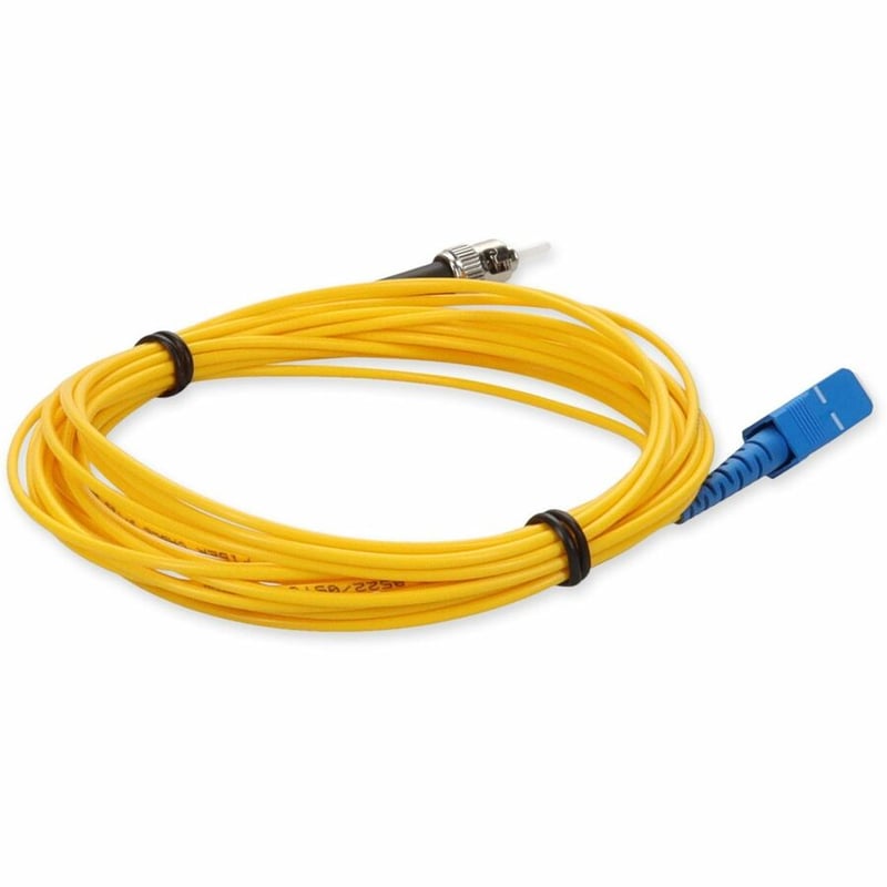 AddOn 1m ST to SC Yellow OS2 Simplex OFNR (Riser-Rated) SMF Fiber Patch Cable - Thumbnail 5