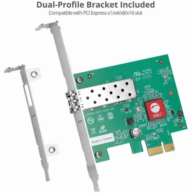 SINGLE PORT 1G SFP ETHERNET NETWORK PCIE CARD - 1GBPS - TAA COM - Thumbnail 4