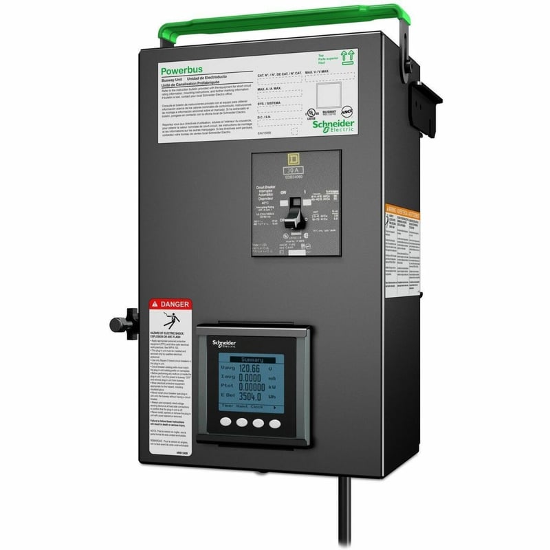 PB BUSWAY TAP OFF UNIT 208V W/ METER 1X2 POLE 3 WIRE 30A L3-L1 3FT - Thumbnail 1