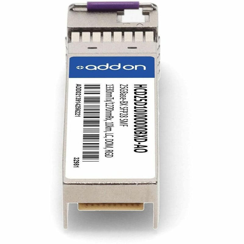 AddOn Fujitsu® HCD25D10I0000-0-BXD Compatible TAA 25GBase-BX SFP28 Transceiver (SMF, 1330nmTx/1270nmRx, 10km, LC, -40 to 85C) - Thumbnail 4