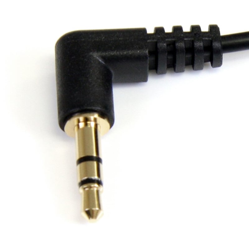 StarTech.com 6 ft Slim 3.5mm Right Angle Stereo Audio Cable - M/M - Thumbnail 2