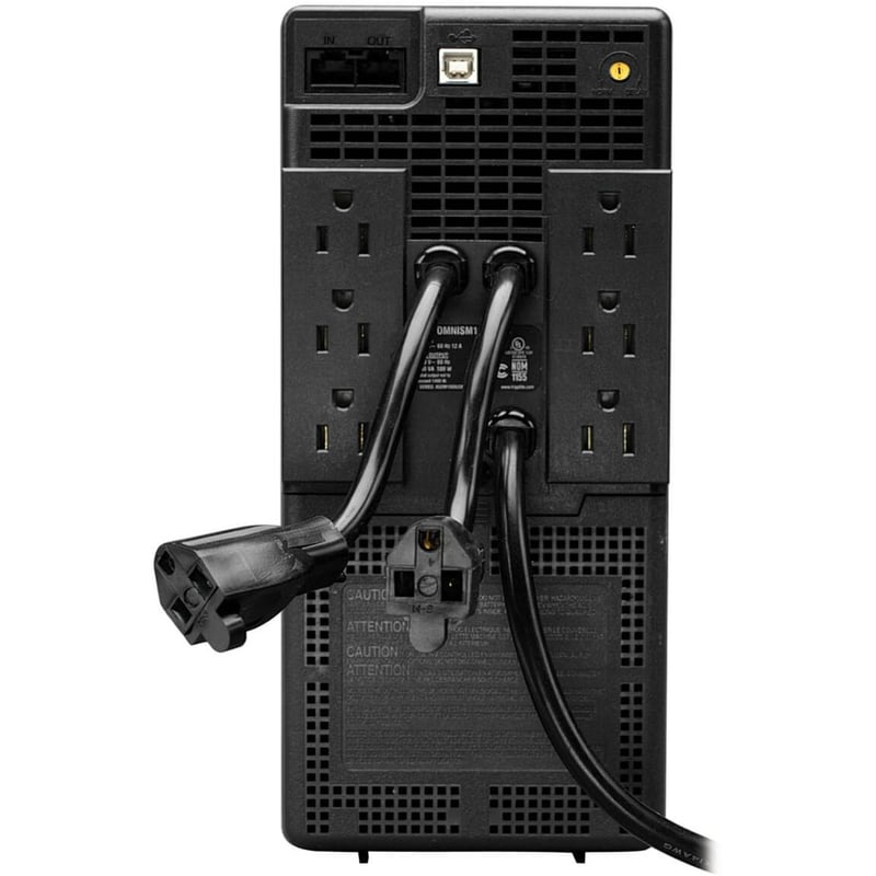 Tripp Lite by Eaton UPS 1000VA 500W Battery Back Up Tower AVR 120V USB RJ45 8 outlet - Thumbnail 5