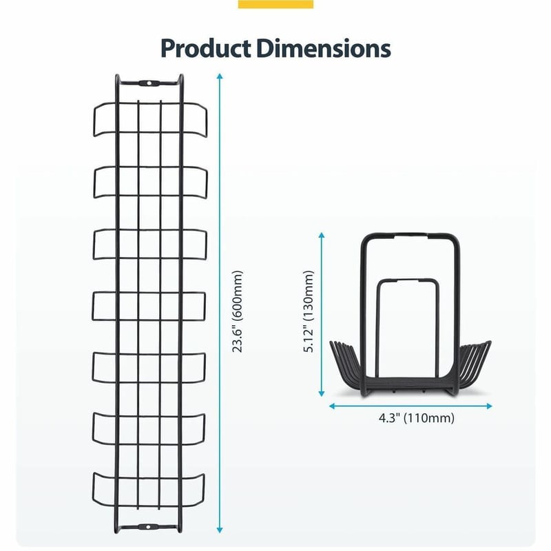 UNDER DESK CABLE MANAGEMENT - BASKET STYLE CABLE ORGANIZER TRAY - Thumbnail 5