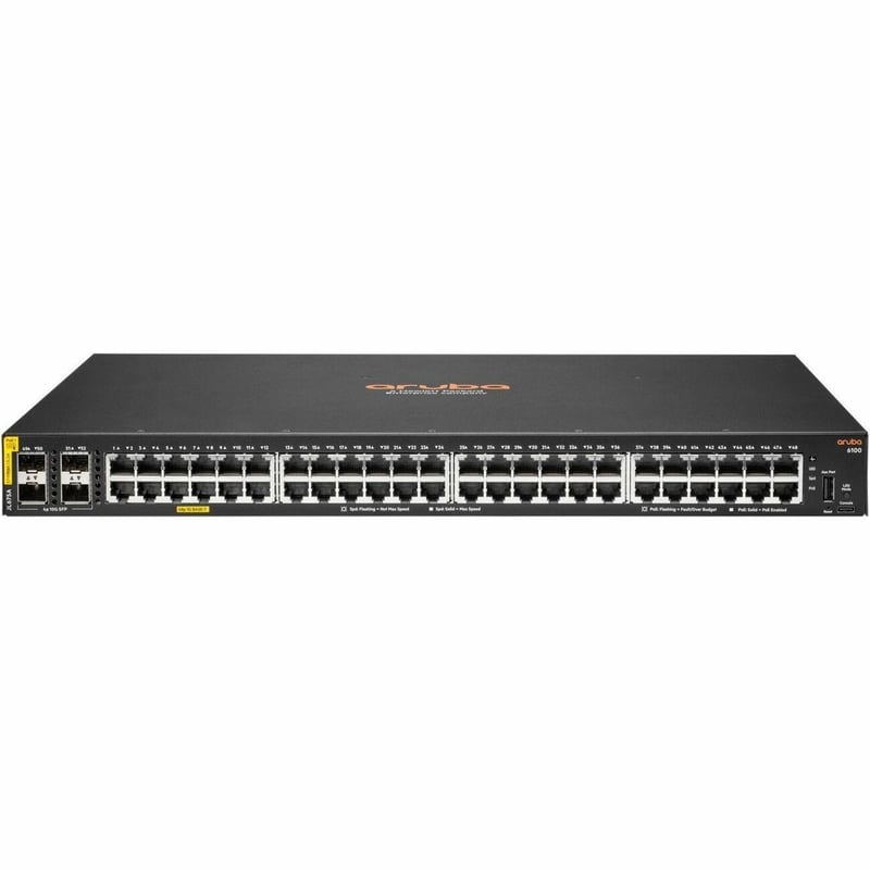 HPE 6100 48G Class4 PoE 4SFP+ 370W Switch - Thumbnail 1