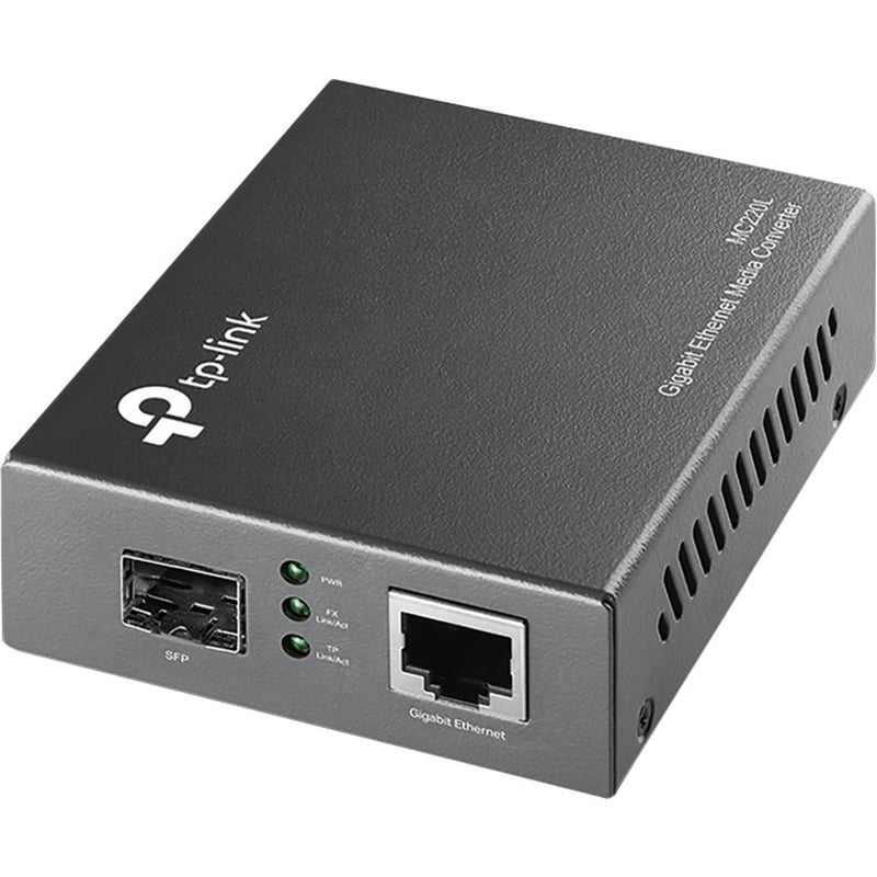 TP-LINK MC220L - Gigabit SFP to RJ45 Fiber Media Converter - Thumbnail 1