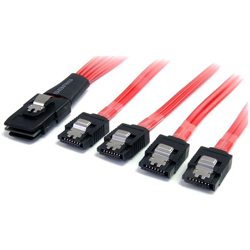 StarTech.com 50cm Serial Attached SCSI SAS Cable - SFF-8087 to 4x Latching SATA - Thumbnail 1