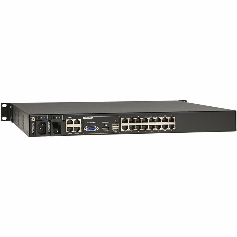 Eaton 16-Port Cat5e KVM over IP Switch - Virtual Media, 4 Users (Remote + 1 Local Port), HDMI Output, 1U Rack-Mount, TAA - Thumbnail 3