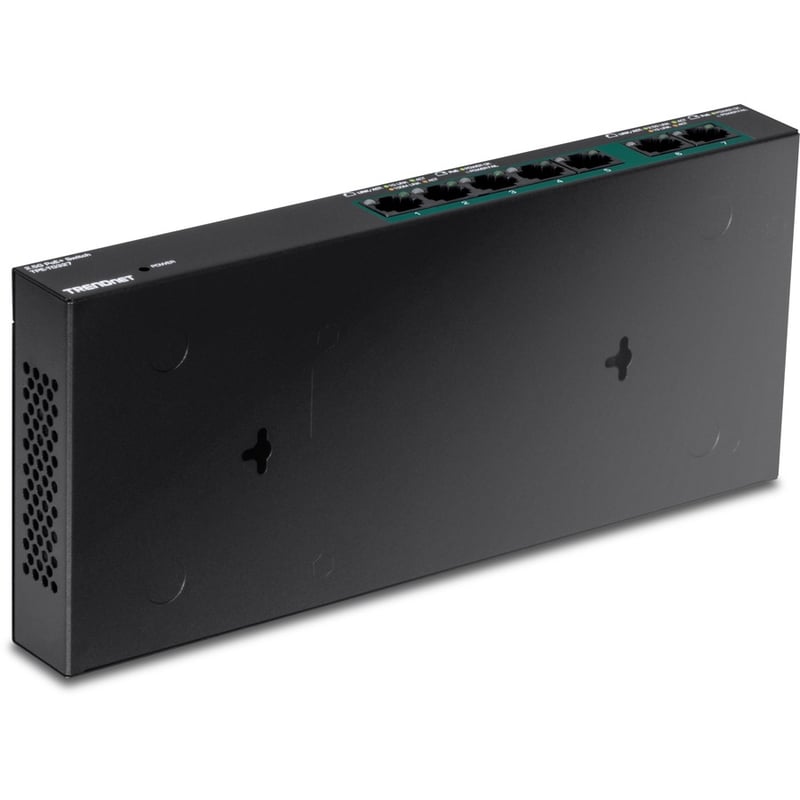 TRENDnet 7-Port Multi-Gig PoE+ Switch, 5 x 1G RJ-45 PoE+ BASE-T Ports, 2 x 2.5G RJ-45 PoE+ Ports, 20Gbps Switching Capacity, Wall Mountable, Network Ethernet Switch, Lifetime Protection, Black,TPE-TG327 - Thumbnail 4