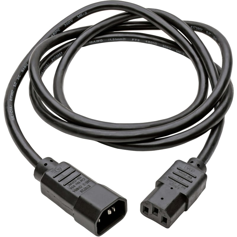 Eaton Tripp Lite Series PDU Power Cord, C13 to C14 - 13A, 250V, 16 AWG, 5 ft. (1.52 m), Black - Thumbnail 2